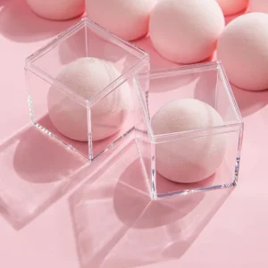 Custom MINI Latex Free Peach Candy Makeup Sponge & Pink Mochi Blender Sponge Single Packaging Private Label
