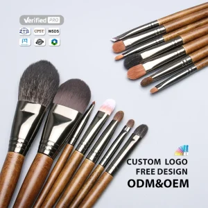 Custom Mini Makeup Brush Set with Plastic Handles Synthetic Hair Travel-Friendly Private Label Logo Option