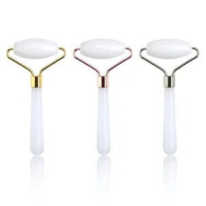 Custom Natural White Jade Stone Face Massage Roller Pure Natural Single Head Mini Jade Facial Roller