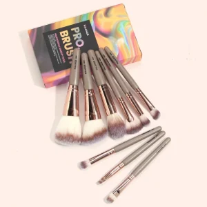 Custom OEM ODM Makeup Tool Kits 9pcs Soft Hair Purple Foundation Concealer Blush Contouring Makeup Brush Set