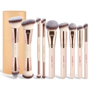 Custom OEM ODM Makeup Tool Kits 9pcs Soft Hair Purple Foundation Concealer Blush Contouring Makeup Brush Set