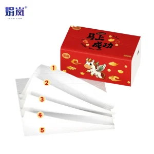 Custom Printed 5Ply Soft Facial Tissue 100% Virgin Wood Pulp Disposable Face Towel 160x175mm for Home Hotel Office