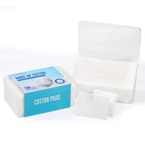 Custom Printed Boxed Square Cotton Pads Soft Viscose Skin Friendly Makeup Remover Facial Cleansing Wipes Wet Dry Use