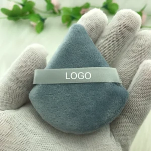 Custom Private Label Triangle Pattern Cotton Non Latex Eco Friendly Washable Makeup Blender Sponge for Foundation Blush BB Cream