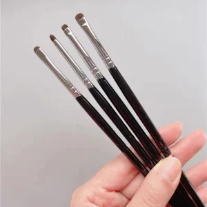 Custom Professional Makeup Brush Set for Face & Eyes Eyeshadow Angled Brow Tinting Concealer Brushes Natural Bristle 4 Piece
