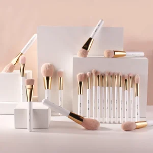 Custom Professional White Makeup Brushes Foundation Concealer Blending Brush Set with Logo