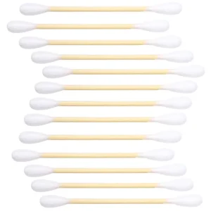 Custom Smooth Multifunctional Large Double Head Organic Q Tips Cleaning Bamboo Stick Cotton Bud