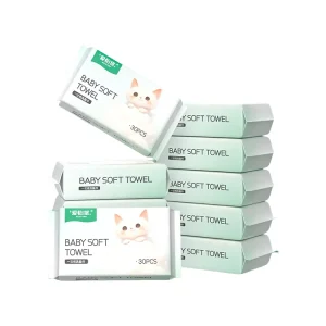 Custom Soft Eco friendly Cotton Disposable Face Towels 15x20cm for Adults Portable Wet & Dry Cleaning Household Use