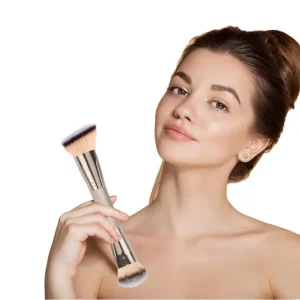 Custom Soft Synthetic Hair Powder Blush Blending Liquid Powder Concealer Foundation Makeup Brush Double Ended Powder Brush