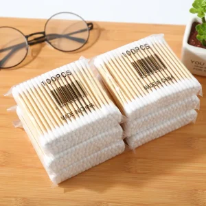 Custom Supplier OEM&ODM Cotton Swabs High Quality Ear Cleaning 100pcs Wooden Bamboo Cotton Buds Makeup Tools