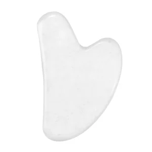 Custom White Nephrite Jade Gua Sha Clear Body Crystal Guasha Facial Beauty Tool for Face White Piedra Jade with White Box