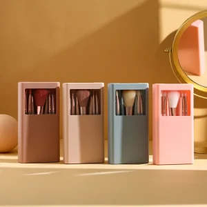 Custom logo Mini Makeup Brush Set Travel Size Cute Personalized Professional Makeup Brush Set with Mirror