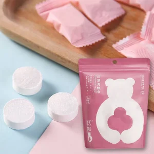 Custom logo Thick Facial Travel Cotton Mini Candy Tablets Disposable Face Magic Compressed Towel
