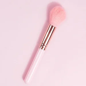 Custom logo pink Gold Single Makeup Brush Soft Nail Dust Brush High Burnishing Powder Blush Makeup Blending Brushes with Handle