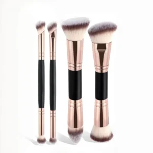 Customizable Brand Single Double Ended Makeup Brush 4pcs Pack Soft Synthetic Hair Plastic Handle Contour Loose Concealer Mascara