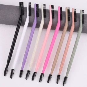 Customizable Single Double Eyelash Curl Black Eyebrow White Spiral Makeup Brush with Synthetic Hair Handle for Cross Border Use