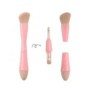 Customizable Single Makeup Brush Integrated Design for Eyeshadow Eyebrows and Blush Vegetarian Friendly and Easy Carry