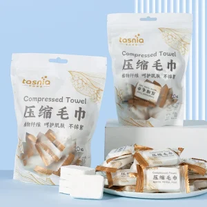 Customized 100% Plant Fiber Pearl Pattern Private Label Disposable Face Towel Compressed Single Package Portable Towel