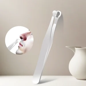 Customized 9cm Portable Hair Tweezers for Men Stainless Steel Nose Hair Trimmer with Round Tip Makeup Tools