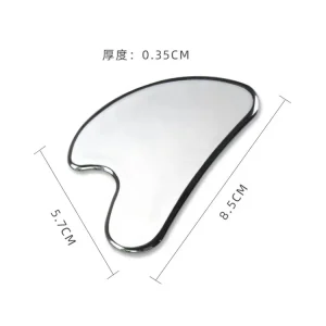 Customized Logo Heart Shaped Stainless Steel Gua Sha Board Jade Roller Multi Function Face Scraping Massage Tool GS057