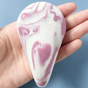 Customized Non Latex Washable Super Soft Makeup Sponge Two Tone Swirl Dual Ended Fan Blender Foundation Cosmetic Egg