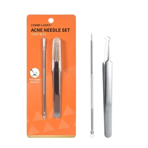 Customized Stainless Steel Acne Needle Set Blackhead and Nostril Removal Set Facial Care and Beauty Tools