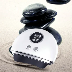 Customized logo Beauty Machine Portable Electric Gua Sha Board Facial Massager Heating Vibration Neck Lift Scraping Board