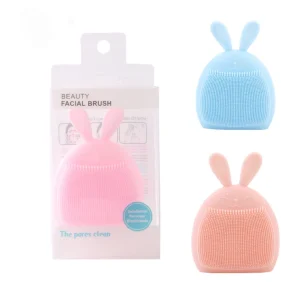 Cute Baby Rabbit Shape Silicone Facial Cleansing Brush Makeup Tools for Effective Skin Care