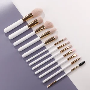 Cute Pink Makeup Brushes 12pcs Vegan Synthetic Hair Foundation Powder Private Label Custom Makeup Brush Set