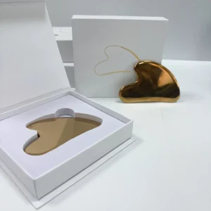 DAHUI Newest Gua Sha Custom Logo Massager Body Facial Tool Stainless Steel Guasha Jade Roller Stone Heart Shape Gua Sha Set