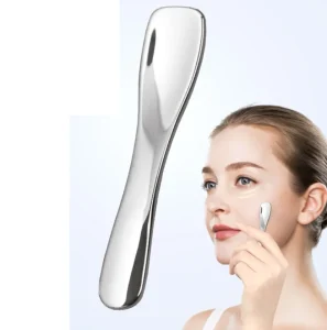 DFC0906 Cosmetic Spoon Stainless Steel Spatula Cosmetic Plastic Metal Stainless Steel Eye Cream Spoon Custom Cosmetics Spatula