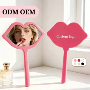 DIY Custom made Small Mirror with logo That Can Be Printed Handheld Makeup Mirror for Lips