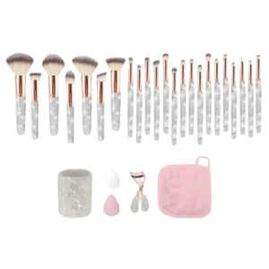 Dazzling Deluxe Diamond Pro Makeup Brush Set 26-Piece Collection Sparkling Rhinestone Makeup Brushes