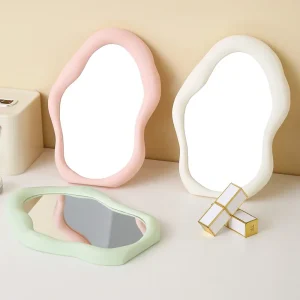 Decorative Tabletop Makeup Mirror Aesthetic Room Decor Woman Bedroom Desk Home Decoration