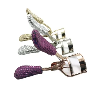 Deluxe Jeweled Bling Rhinestone Lash Curler Gold Pearl Diamond Eyelash Curler