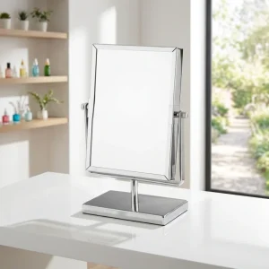 Desktop Makeup Mirror for Shaving Bathroom Mirror Double Side Frame Desktop Vanity Mirror