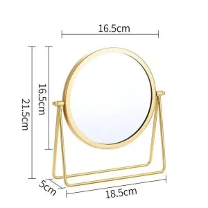 Desktop Vanity Mirror Round Metal Makeup Mirror Bathroom Large