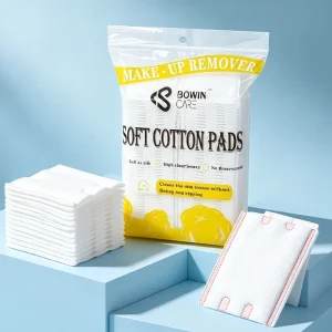 Disposable 3 Layer Cotton Pads 100 Pieces for Face Makeup Remover Square OEM