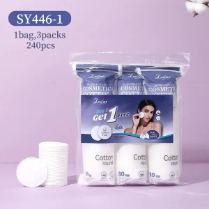 Disposable 3 Layers Sandwcih Round Cotton Pads Thick Double Sides Makeup Cotton Pad for Daily Face Eye Use Cleansing Pad