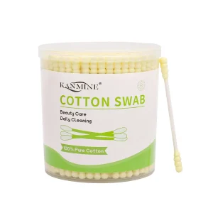 Disposable Baby Care Double Heads Ear Clean Double Screw Head Yellow Cotton Swab 200pcs Paper Stick Cotton Bud