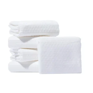 Disposable Compressed Face Towels 6pcs Composite Bag Pack Hygienic 100% Viscose 40S Yarn Pearl Pattern Towel for Hotel Homestay