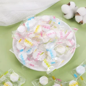 Disposable Compressed Towel Coin Tissue Nonwoven Face Towels Clean Towels for Travel Camping