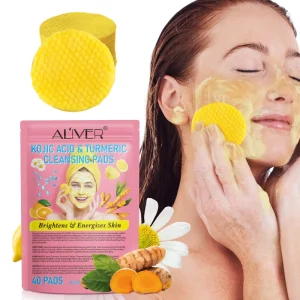 Disposable Cotton Facial Cleansing Pads Face Cleansing Pads Kojic Acid Turmeric Cleansing Pads Patch for Face