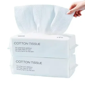 Disposable Face Towel Suitable for All the Skin Inc Sensitive Skin 100% Cotton Extra Strong & Thick Facial Cleansing Tissues
