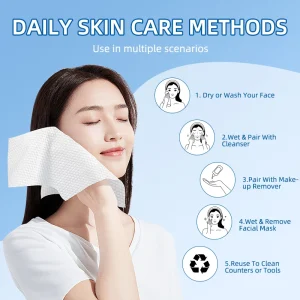 Disposable Facial Towels Ultra Soft for Sensitive Skin Fragrance Free Pearl Pattern Disposable Face Cloth