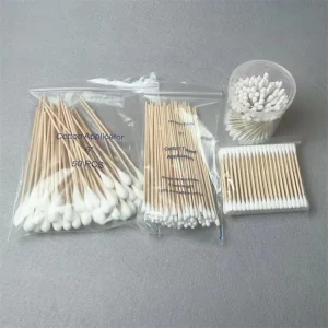 Disposable Medical Plastic Wooden Bamboo Stick Eco friendly Cleaning Cotton Bud Cotton Swab