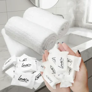 Disposable Nonwoven Pearl Pattern Square Cotton Face Towels Individually Packaged Mini White Soft Outdoor Travel Makeup Removal
