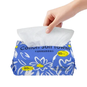 Disposable Organic Cotton Towel for Adults Wet Dry Removable Baby Cotton Tissues Face Care Towel Colored Disposable Household