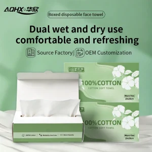 Disposable Quick Dry XL Cotton Facial Towel White Soft Coreless Cleaning Face Tissue Home Hotel Travel Use Custom Logo Square