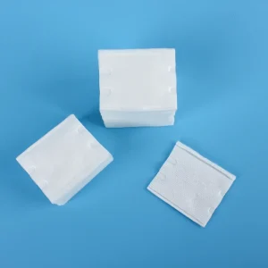 Disposable Square Cotton Pads 5*6cm 100% Cotton Cosmetic Facial Cleaning with PE Zipper Bag Factory Direct